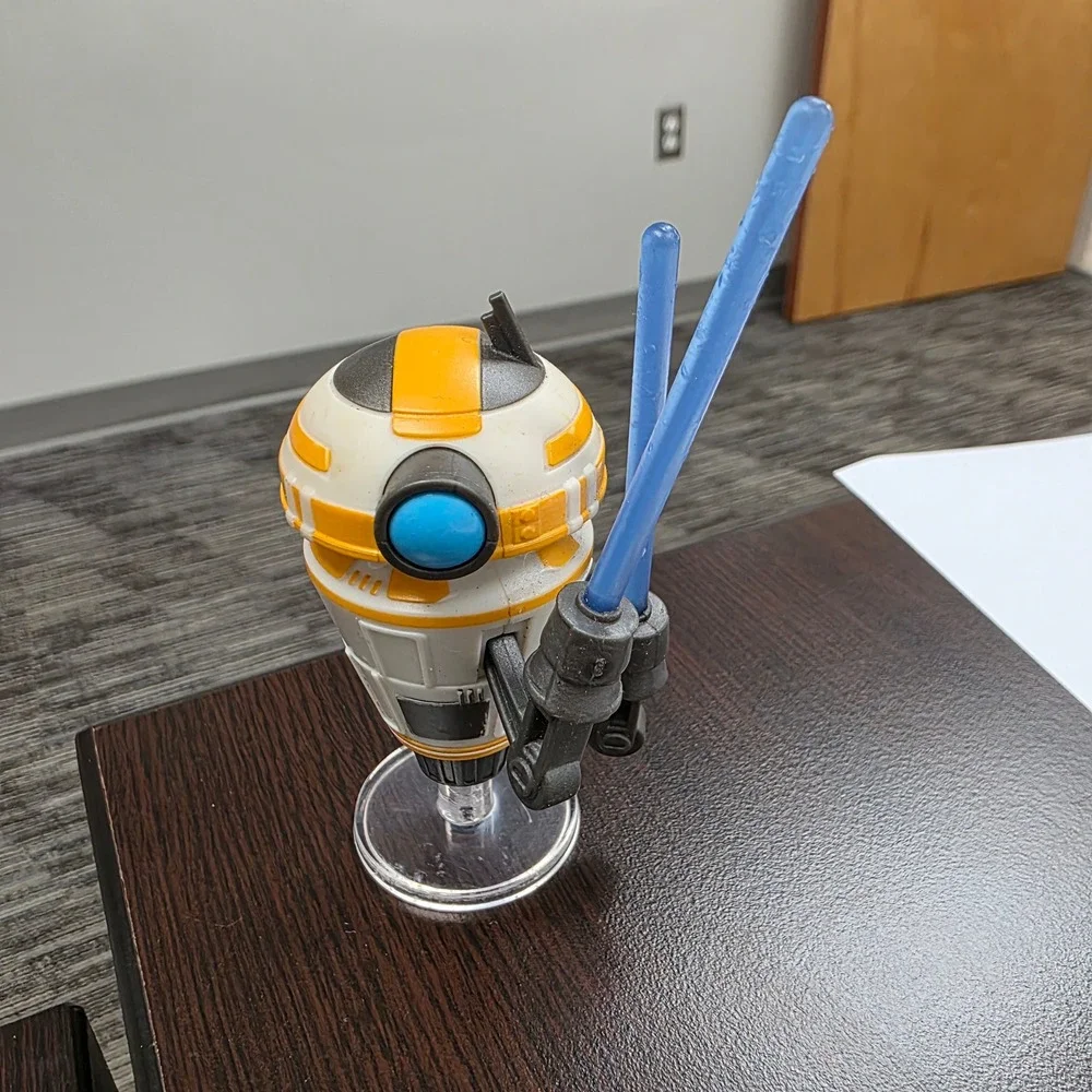 Star Wars Droid Depot Training Remote Droid Figure Orange White Blue 4 Inch